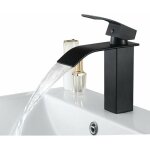 Ulisem - noir robinet de lavabo en cascade mitigeur en laiton pour salle de bain design moderne