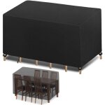 Ulisem housse salon de jardin 200x100x75cm 420d oxford noir housse table de jardin rectangula