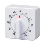 Petite minuterie mcanique  pendule carre, 60 minutes / 1 heure portable, aucune pile ncessaire pour ...