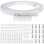 Ulisem rail de rideau flexible et incurv� pour plafond, support de tringle simple pliable pour cloison ...
