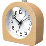 Ulisem r�veil sans tic - tac, r�veil r�tro en bois avec cadran, lumi�re d'alarme, horloge de table silencieuse ...