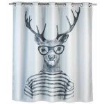 Ulisem rideau de douche antimoisissure mr deer comfort flex, rideau de douche original, lavable en machine ...
