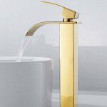 Ulisem - robinet de salle de bain avec bec cascade pour vasque, mitigeur d'eau froide et chaude au design ...