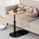 Ulisem table d'appoint en forme de c, table d'appoint fine � hauteur r�glable, plateau tv pivotant � ...