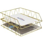 Ulisemcorbeille � courrier empilable, bac � papier en m�tal � 2 niveaux pour bureau, organisateur de ...