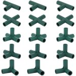 Ulisemlot de 15 connecteurs de cadre de serre, connecteurs d'angle pour cadre de jardin tige d'hlice ...