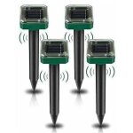 Ulisemlot de 4 rpulsifs solaires  ultrasons, rpulsif anti - taupes solaire souris repeller exterieur ...