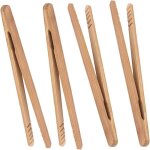 Ulisempinces � toast classiques r�utilisables en bambou ? pince de cuisson en bois, id�ale pour grille ...