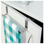 Ulisemporte serviettes torchons sur porte, barre acier inox � suspendre sur porte de placard, installation ...