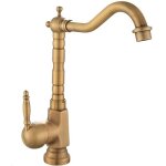 Ulisemrobinet d'�vier, robinet d'eau en laiton antique robinets de cuisine chauds et froids r�tro poign�e ...