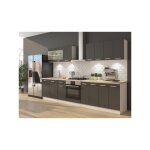 Sans marque - ultra cuisine complete avec meuble four et plan de travail inclus l 300 cm - gris mat