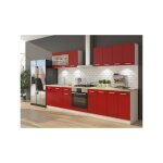 Sans marque - ultra cuisine complete avec meuble four et plan de travail inclus l 300 cm - rouge mat Sans marque - ultra cuisine complete avec meuble four et plan de travail inclus l 300 cm - rouge mat