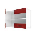 Sans marque - ultra meuble haut vitre de cuisine l 80 cm - rouge mat Sans marque - ultra meuble haut vitre de cuisine l 80 cm - rouge mat