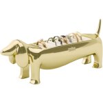 Porte - bagues en zinc en forme d'animaux chien teckel