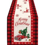 Chemin de table  paillettes de dcoration de festival, chemin de table de nol, coussin de table d'impression ...