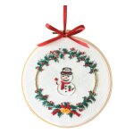 Autre dcoration pour nol, kit de broderie de 20cm pour point de croix avec cerceaux de broderie, aiguilles ...