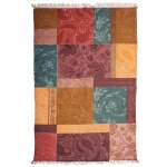 Unamourdetapis - tapis kilim fait main en coton 70x110 rose rectangle motif ethnique