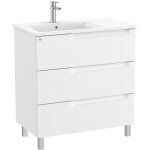 Unik meuble 3 tiroirs + lavabo gauche aleyda roca couleur : blanc mat - dimensions : 805x460x740 mm