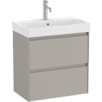 Roca - unik pack gris meuble bas compact avec 2 tiroirs + lavabo ona dimensions : 600x360x645 mm