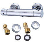 Union - mitigeur thermostatique mural , mitigeur de douche thermostatique rond � fixation murale pour ...