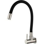 Union - robinet de cuisine mural noir , mitigeur d'�vier , robinet d'eau froide , pivotant � 360� , avec ...