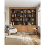 Uniqka - atlas - grande biblioth�que en bois massif de teck
