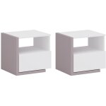 Vente - unique - lot de 2 tables de chevet scandinave - 1 tiroir et 1 niche - blanc et taupe - napoli ... Vente - unique - lot de 2 tables de chevet scandinave - 1 tiroir et 1 niche - blanc et taupe - napoli ...