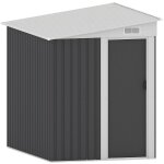 Vente - unique - abri de jardin m�tal adoss� en acier galvanis� anthracite 3, 15 m� - daxton
