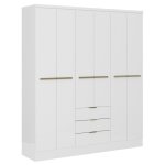 Vente - unique - armoire 6 portes et 3 tiroirs - l180 cm - blanc - peroli