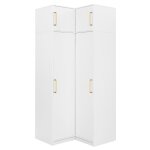 Vente - unique - armoire d'angle 2 portes - l115 cm - blanc + r�hausse - lizandro