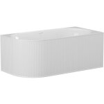 Vente - unique - baignoire d'angle stri�e - 290l - 170 x 80 x 60 cm - blanc mat - acrylique - angle droit ...