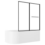 Baignoire douche blanche avec pare baignoire coulissant - 240 l - angle droit - anika