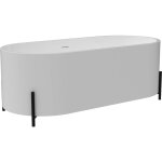 Vente - unique - baignoire lot ovale blanche avec pieds noirs - 160 x 73, 5 x 59 cm - alonsa