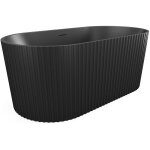 Vente - unique - baignoire �lot stri�e en acrylique - noir mat - 230l - 170 x 80 x 58 cm - aliena