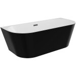 Vente - unique - baignoire semi �lot - 255l - 180 x 75 x 58 cm - noir brillant - acrylique - divina