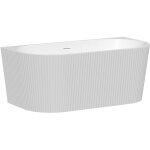 Vente - unique - baignoire semi �lot stri�e - 250 l - 170, 5 x 80 x 58, 5 cm - blanc brillant - acrylique ...