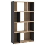 Vente - unique - bibliothèque d'angle modulable - 8 à 12 niches - naturel et anthracite - darlena Vente - unique - bibliothèque d'angle modulable - 8 à 12 niches - naturel et anthracite - darlena