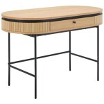 Vente - unique - bureau avec 1 tiroir - placage ch�ne - coloris : naturel et noir - cardiona