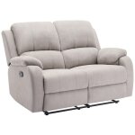 Vente - unique - canap 2 places relax en microfibre gris clair brody