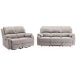 Vente - unique - canapé 3 places et 2 places relax en microfibre gris clair brody Vente - unique - canapé 3 places et 2 places relax en microfibre gris clair brody