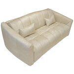 Canap� 3 places convertible express en velours beige - couchage 140 cm - matelas 13 cm retuna ii