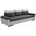 Vente - unique - canapé 3 places convertible en tissu anthracite et gris clair gaby ii Vente - unique - canapé 3 places convertible en tissu anthracite et gris clair gaby ii