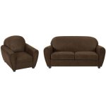 Vente - unique - canap 3 places et un fauteuil en microfibre aspect cuir vieilli club victory iii