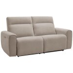 Vente - unique - canapé 3 places relax électrique en tissu beige lorgita Vente - unique - canapé 3 places relax électrique en tissu beige lorgita