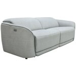 Vente - unique - canapé 3 places relax électrique en tissu chiné gris clair ozarto Vente - unique - canapé 3 places relax électrique en tissu chiné gris clair ozarto