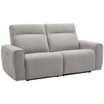Vente - unique - canapé 3 places relax électrique en tissu gris lorgita Vente - unique - canapé 3 places relax électrique en tissu gris lorgita