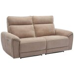 Vente - unique - canap� 3 places relax �lectrique en tissu taupe djaralo