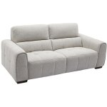 Vente - unique - canap 3 places en tissu chin gris clair savato