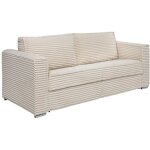 Vente - unique - canap� 4 places convertible express en velours c�tel� grosses c�tes beige - couchage ...