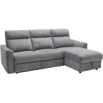 Vente - unique - canapé d'angle droit relax électrique avec rangements en tissu gris chiné morozel Vente - unique - canapé d'angle droit relax électrique avec rangements en tissu gris chiné morozel